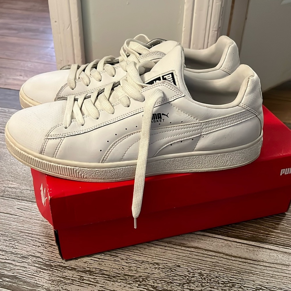 Men’s White Puma Smash v2 L Plus Sneakers